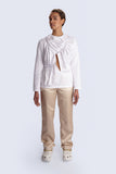 White Top Pleated Front