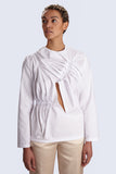 White Top Pleated Front