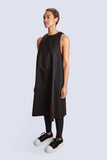 Black Wide Dress Back Pleats