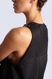 Black Wide Dress Back Pleats