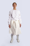 White Top Pleated Sleeves