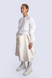 White Top Pleated Sleeves