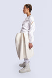 White Top Pleated Sleeves