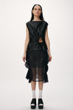 Shirred Net Skirt
