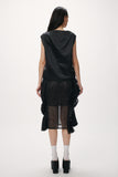 Shirred Net Skirt