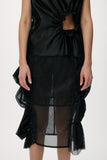 Shirred Net Skirt