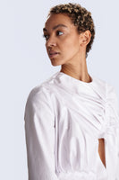 White Top Pleated Front
