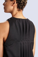 Black Wide Dress Back Pleats