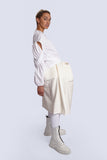 White Top Pleated Sleeves