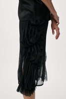 Shirred Net Skirt